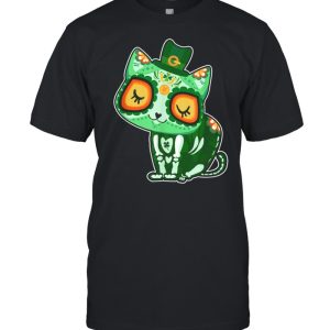 Sugar Skull cat St Patricks Day of Dead shirt 1