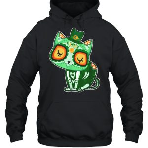 Sugar Skull cat St Patricks Day of Dead shirt 5