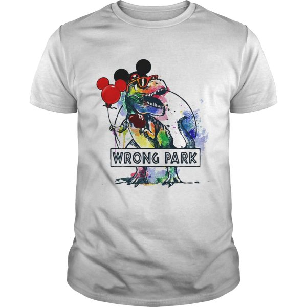 T-Rex with Mickey Mouse ears wrong park shirt