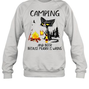 The Black Cat Camping Because Murder Is Wrong shirt 4