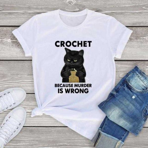 The Crochet Cat’ Funny Female T-Shirt