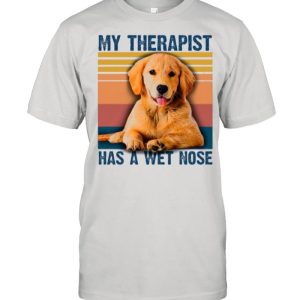 The Golden Retriever My Therapist Has A Wet Nose Vintage shirt 1