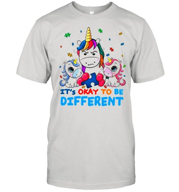 The Unicorns Hug Autism It’s Okay To Be Different Happy Autism Awareness shirt