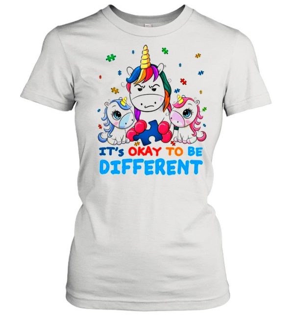 The Unicorns Hug Autism It’s Okay To Be Different Happy Autism Awareness shirt