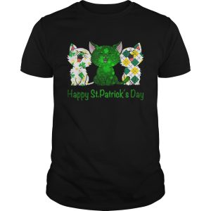 Three Cats Pet Cat lovers Happy St Patricks day shirt