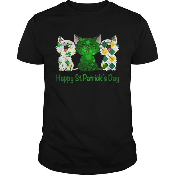 Three Cats Pet Cat lovers Happy St Patricks day shirt