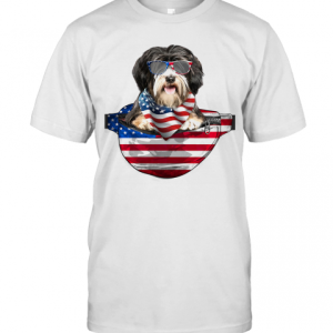 Tibetan Terrier Waist Pack Flag American Flag Independence Day T-Shirt