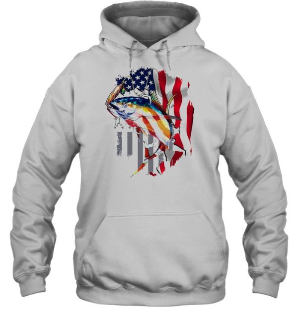 Tuna Fishing American Flag Custom Performance Shirts