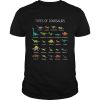 Types of dinosaurs Diplodocus Allosaurus Parasaurolophus Ankylosaurus shirt