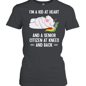 Unicorn I'm A Kid At Heart And A Senior Citizen At Knees And Back T shirt 2