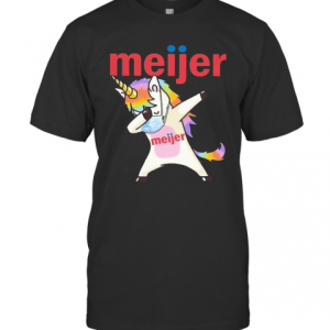 Unicorn Mask Dabbing Meijer Logo T-Shirt