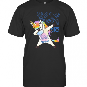 Unicorn Mask Dabbing Nestle Logo T-Shirt