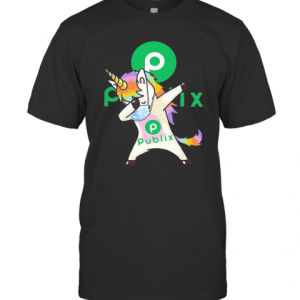 Unicorn Mask Dabbing Publix Logo T-Shirt