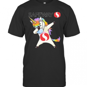 Unicorn Mask Dabbing Safeway Logo T-Shirt