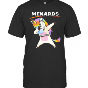 Unicorn Mask Menards Logo T-Shirt