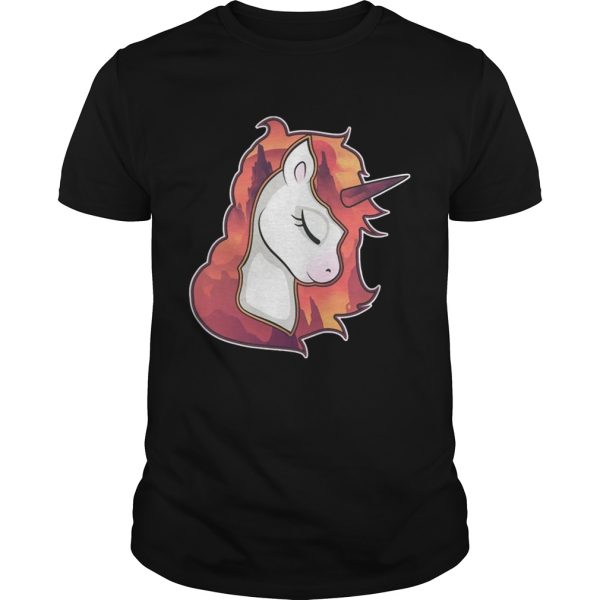 Unicorn Spirit Animal Sunrise Over The Trees Art Shirt