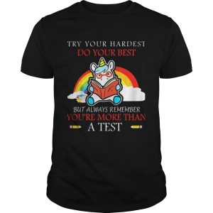 Unicorn Try your hardest do your best shirt