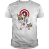 Unicorn captain america logo shirt