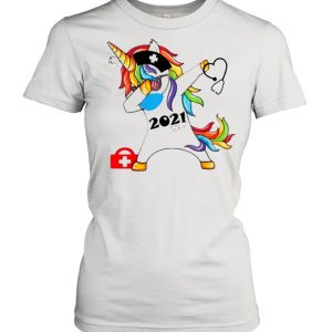 Unicorn dabbing nurse 2021 Stethoscope shirt 2