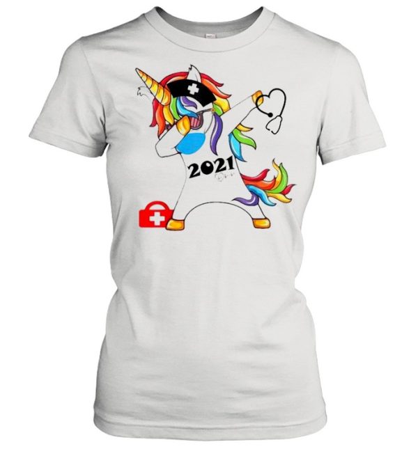 Unicorn dabbing nurse 2021 Stethoscope shirt