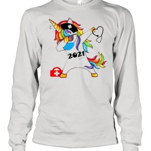 Unicorn dabbing nurse 2021 Stethoscope shirt 3