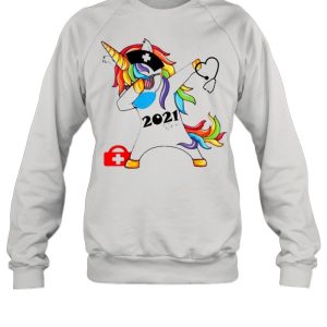 Unicorn dabbing nurse 2021 Stethoscope shirt 4