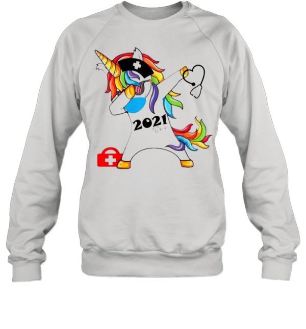 Unicorn dabbing nurse 2021 Stethoscope shirt