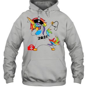 Unicorn dabbing nurse 2021 Stethoscope shirt 5