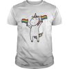 Unicorn holding flag lgbt shirt