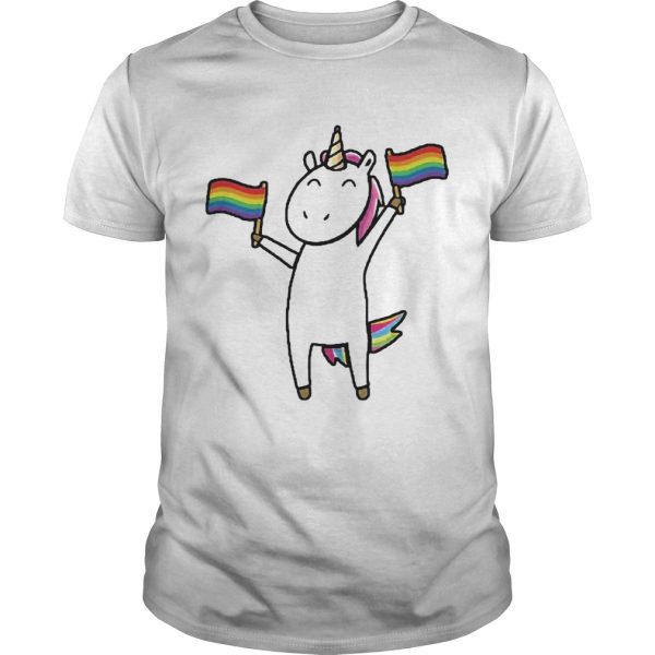 Unicorn holding flag lgbt shirt