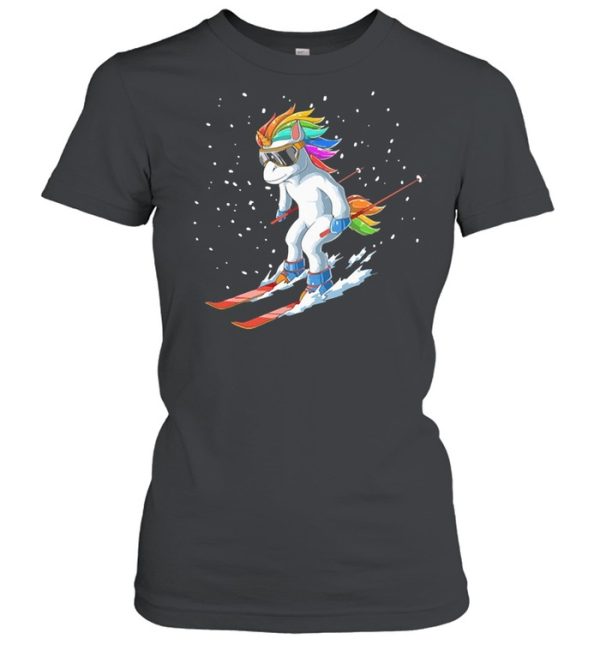 Unicorn usa ski resort 80s retro shirt