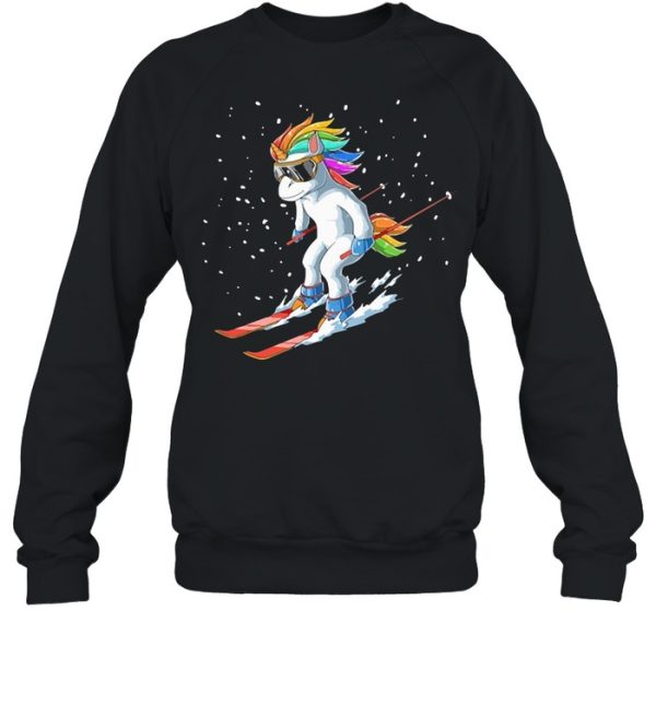 Unicorn usa ski resort 80s retro shirt