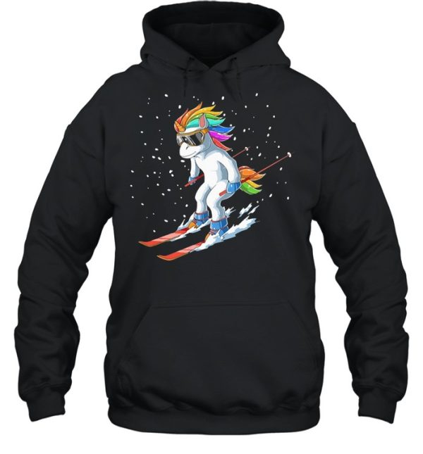 Unicorn usa ski resort 80s retro shirt