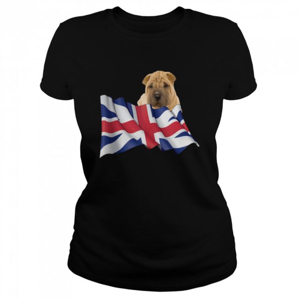 Union Jack Flag Dog Chinese SharPei shirt