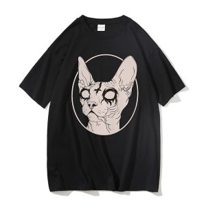 Unisex Black Satanic Cat Streetwear