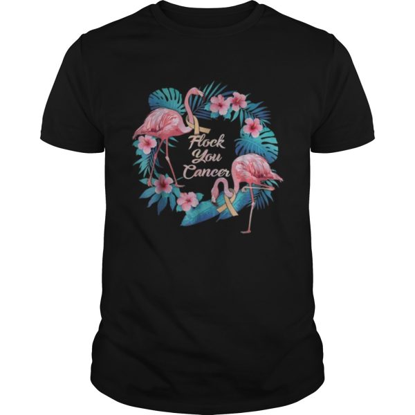 Uterine Cancer Awareness Flamingo Flock Cancer shirt