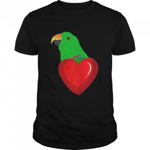 Valentine's Day Eclectus Parrot Heart Pocket Shirt 1