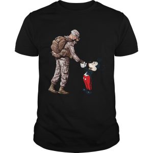 Veteran shaking hand Disney Mickey Mouse shirt