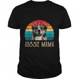 Vintage Aussie Mama Shirt Australian Shepherd Dog Lover T-Shirt