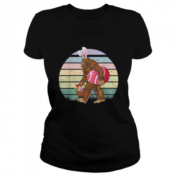 Vintage Bunny Bigfoot Easter with Easter Basket and Bigfoot T-Shirt