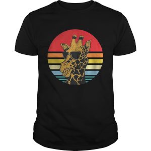 Vintage Giraffe Sunglasses Sunset Africa Zoo Shirt