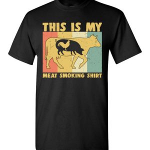 Vintage My Meat Smoking T-Shirt Great Gift BBQ Smoker Retro Tee