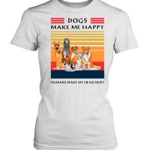 Vintage Retro Dogs Make Me Happy Humans Make My Head Hurt shirt