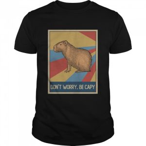 Vintage Retro Style Capybara Awesome Don't Worry Be Capy Shirt 1