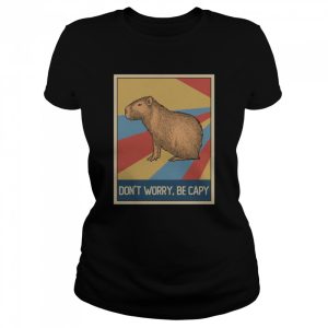 Vintage Retro Style Capybara Awesome Don't Worry Be Capy Shirt 2