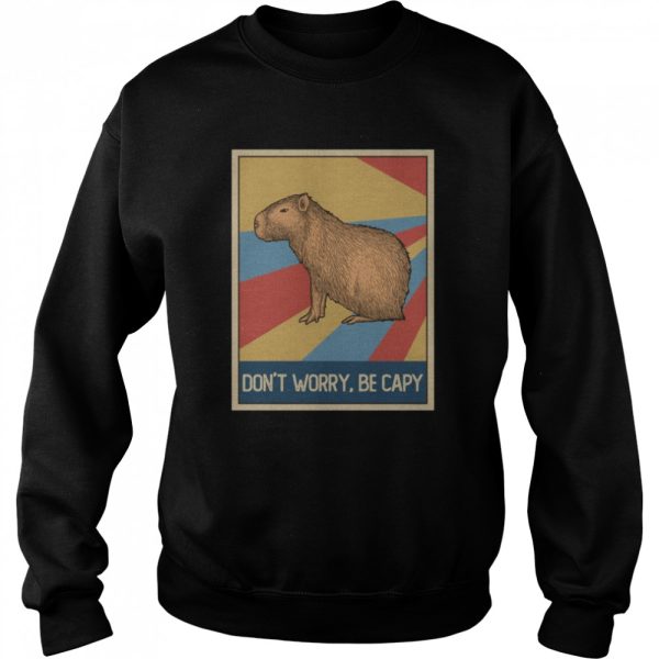 Vintage Retro Style Capybara Awesome Don’t Worry, Be Capy Shirt