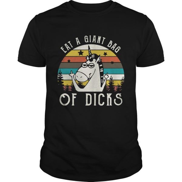 Vintage unicorn fucking eat a giant bag of dicks shirt