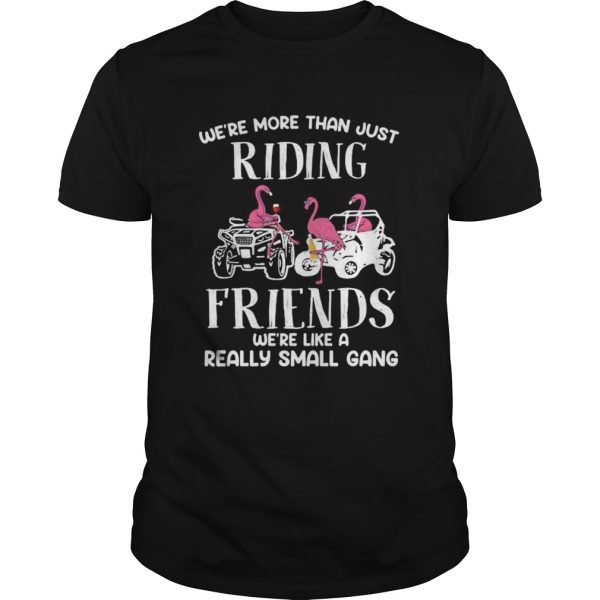 WERE MORE THAN JUST RIDING FRIENDS WERE LIKE A REALLY SMALL GANG ATV FLAMINGOS shirt