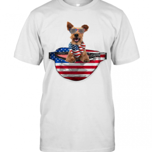 Welsh Terrier Waist Pack American Flag Independence Day T-Shirt