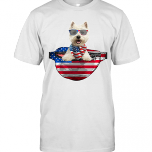 West Highland White Terrier Waist Pack American Flag Independence Day T-Shirt